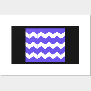 Abstract geometric pattern - zigzag - blue and white. Posters and Art